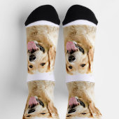 Personalisiert Gezeichnet Golden Retriever Hund Socken (Oben)