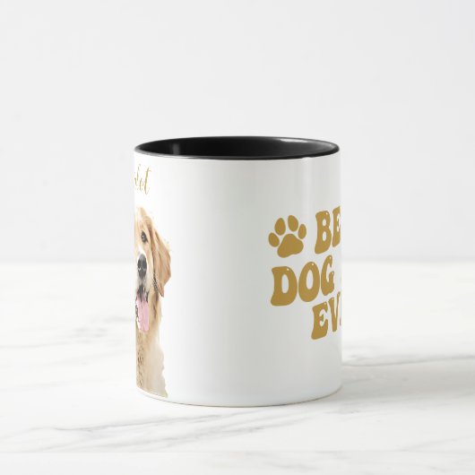 Personalisiert Gezeichnet Golden Retriever Hund Tasse (Zentrum)