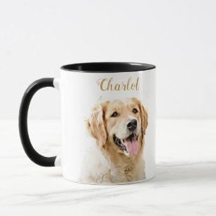 Personalisiert Gezeichnet Golden Retriever Hund Tasse