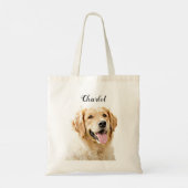 Personalisiert Gezeichnet Golden Retriever Hund Tragetasche (Rückseite)