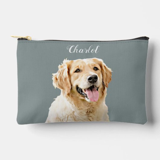 Personalisiert Gezeichnet Golden Retriever Hund Zubehörtasche (Vorderseite)