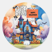 Personalisiert Ghost Party Kids Halloween Runder Aufkleber (Vorderseite)