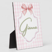 Personalisiert Gianna Baby Girl Kinderzimmer Bow&G Fotoplatte (Seite)