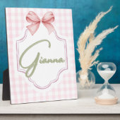 Personalisiert Gianna Baby Girl Kinderzimmer Bow&G Fotoplatte (Seite)