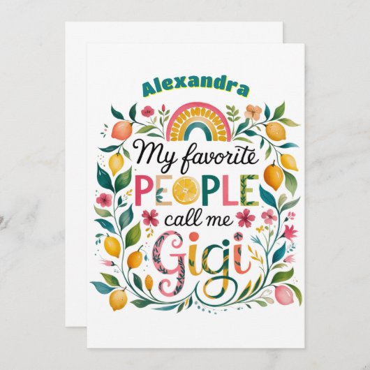 ❤️ Personalisiert GIGI gibt Müttern Geburtstag Einladung (Vorne/Hinten)