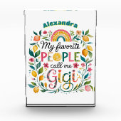 ❤️ Personalisiert GIGI gibt Müttern Geburtstag Fotoblock (Vorderseite)