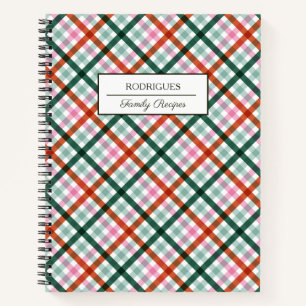 Personalisiert Gihgham Family RezeptNotebook Notizblock