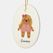 Personalisiert Gingerbread Girl Weihnachtsfeier Keramik Ornament (Links)