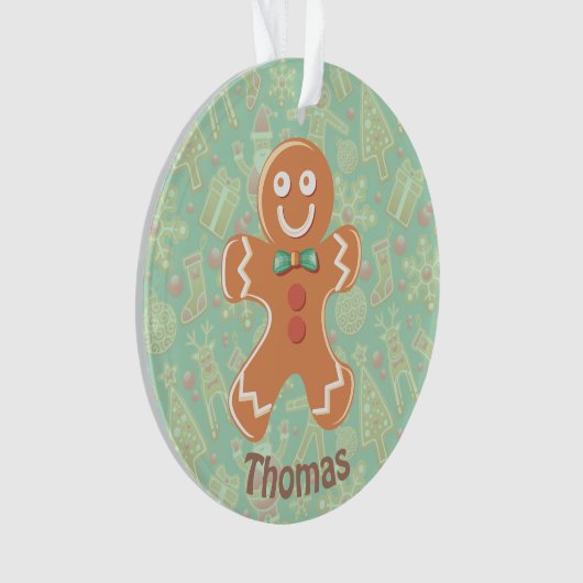 Personalisiert Gingerbread Man Ornament (Vorderseite)