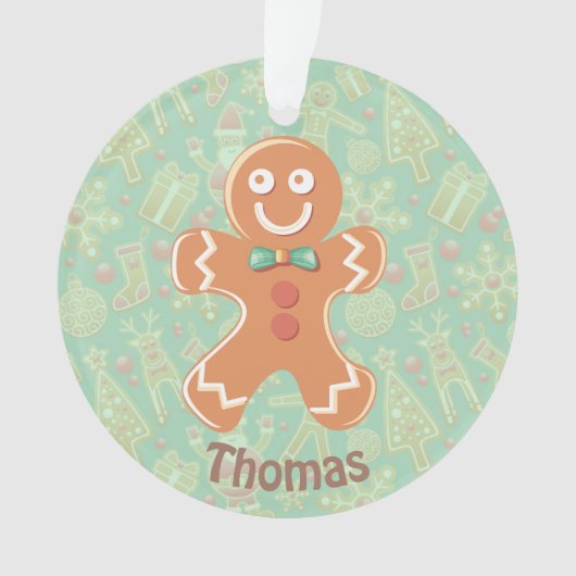 Personalisiert Gingerbread Man Ornament (Vorderseite)