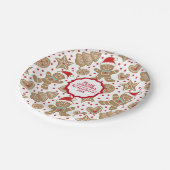 Personalisiert Gingerbread Man Weihnachtszeitung P Pappteller (Schrägansicht)