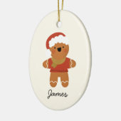 Personalisiert Gingerbread Mann Weihnachtsdekorati Keramik Ornament (Links)