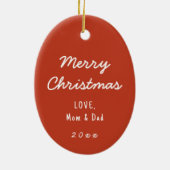 Personalisiert Gingerbread Mann Weihnachtsdekorati Keramik Ornament (Hinten)