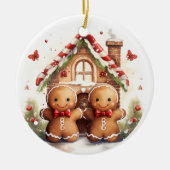 Personalisiert Gingerbrei Erste Weihnachten Verhei Keramik Ornament (Vorne)