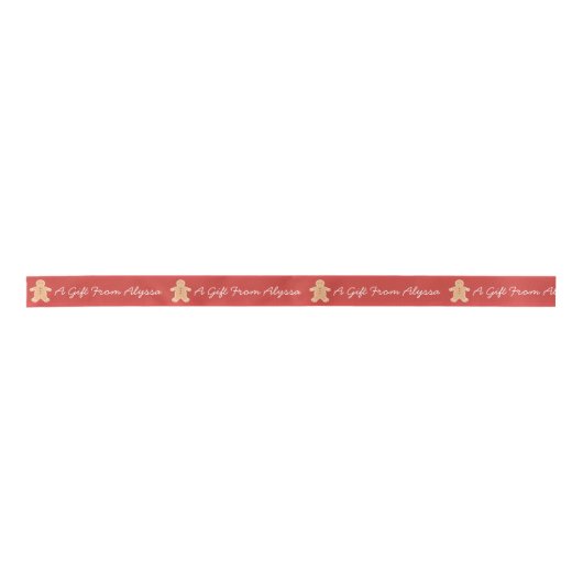 Personalisiert Gingerbrot Cookie Satin Ribbon Satinband (Vorderseite)