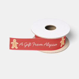 Personalisiert Gingerbrot Cookie Satin Ribbon Satinband