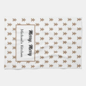 Personalisiert Gingerbrot Man Pattern Geschirrtuch (Horizontal)