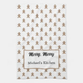 Personalisiert Gingerbrot Man Pattern Geschirrtuch (Vertikal)