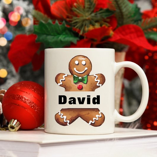 Personalisiert Gingerbrot Mann Individuelle Name W Kaffeetasse