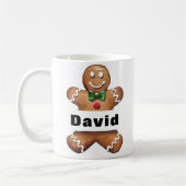 Personalisiert Gingerbrot Mann Individuelle Name W Kaffeetasse (Links)