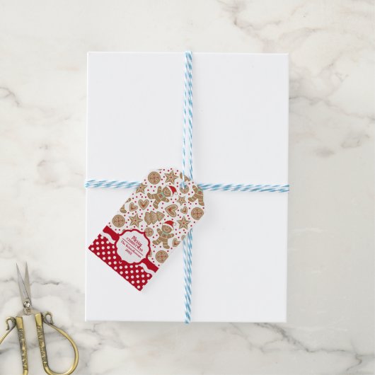 Personalisiert Gingerbrot Mann Weihnachten Geschenkanhänger (Mit Garn)