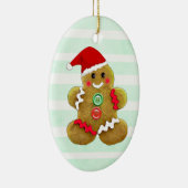 Personalisiert Gingerbrot Mann Weihnachten Keramik Ornament (Rechts)