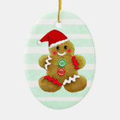 Personalisiert Gingerbrot Mann Weihnachten Keramik Ornament (Vorne)