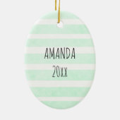 Personalisiert Gingerbrot Mann Weihnachten Keramik Ornament (Hinten)