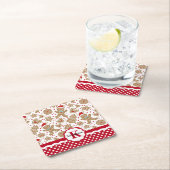 Personalisiert Gingerbrot Mann Weihnachten Rechteckiger Pappuntersetzer (Vor Ort)