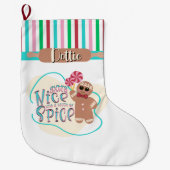 Personalisiert Gingerbrot Mann Weihnachten Strumpf Großer Weihnachtsstrumpf (Vorderseite)