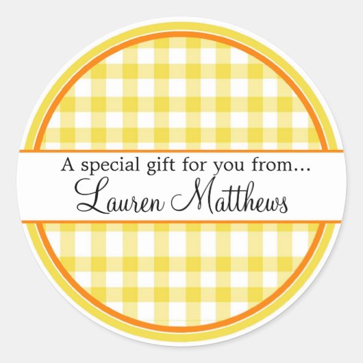 Personalisiert Gingham Gift Stickers (Vorderseite)