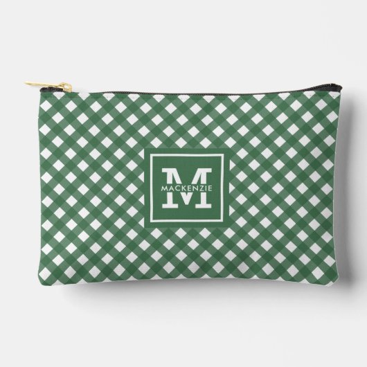Personalisiert Gingham Kariert Pattern Zubehörtasche (Vorderseite)
