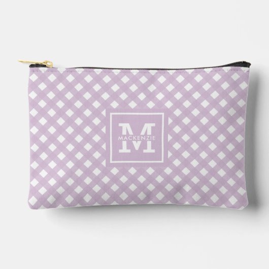 Personalisiert Gingham Kariert Pattern Zubehörtasche (Vorderseite)