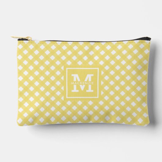 Personalisiert Gingham Kariert Pattern Zubehörtasche (Vorderseite)
