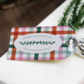 Personalisiert Gingham Pattern Weihnachtsgeschenk- Geschenkanhänger