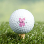 Personalisiert Gingham Pink Romantischer Coquette Golfball (Insitu T-Shirt)