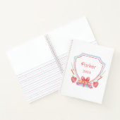 Personalisiert Gingham School Wappen Notizblock (Innenseite)