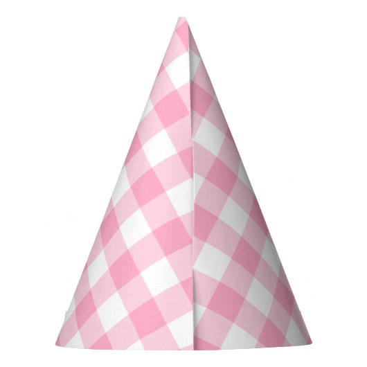 Personalisiert Gingham und Blume Foto Party Hat Partyhütchen (Rückseite)