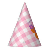 Personalisiert Gingham und Blume Foto Party Hat Partyhütchen (Links)