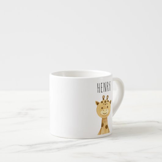 Personalisiert Giraffe Kids Mini Tasse (Vorderseite Rechts)