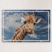 Personalisiert Giraffe Riant Puzzle (Horizontal)