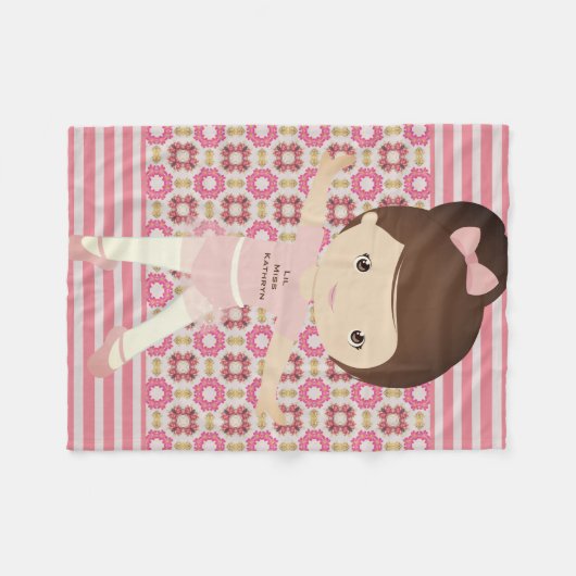 Personalisiert Girl Ballerina Fleecedecke (Vorderseite (Horizontal))