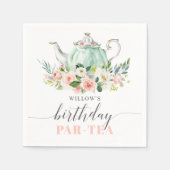 Personalisiert Girl Birthday Par-Tea Tea Party Serviette (Vorderseite)