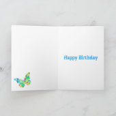 Personalisiert Girl Birthday Psychedelic Butterfly Karte (Innenseite)