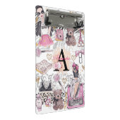 Personalisiert Girl Boss Luxury Illustration Mini Klemmbrett (Schrägansicht)