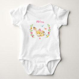 Personalisiert Girl Bunny Woodland Babyduschgesche Baby Strampler