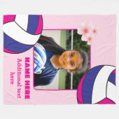 Personalisiert Girl Foto Volleyball Fleecedecke (Vorderseite (Horizontal))