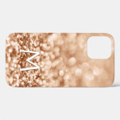 Personalisiert Girl-Gold-Glitzer-Glitzern Monogram Case-Mate iPhone Hülle (Rückseite (Horizontal))