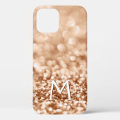 Personalisiert Girl-Gold-Glitzer-Glitzern Monogram Case-Mate iPhone Hülle (Rückseite)