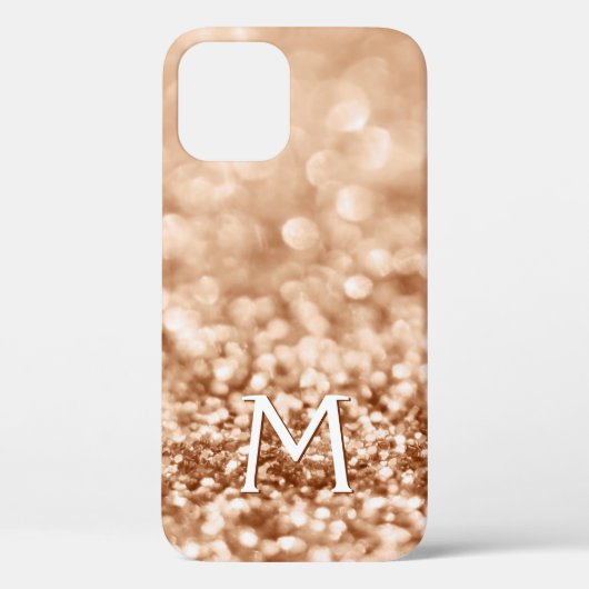 Personalisiert Girl-Gold-Glitzer-Glitzern Monogram Case-Mate iPhone Hülle (Rückseite)